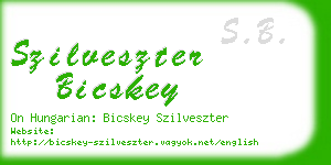 szilveszter bicskey business card